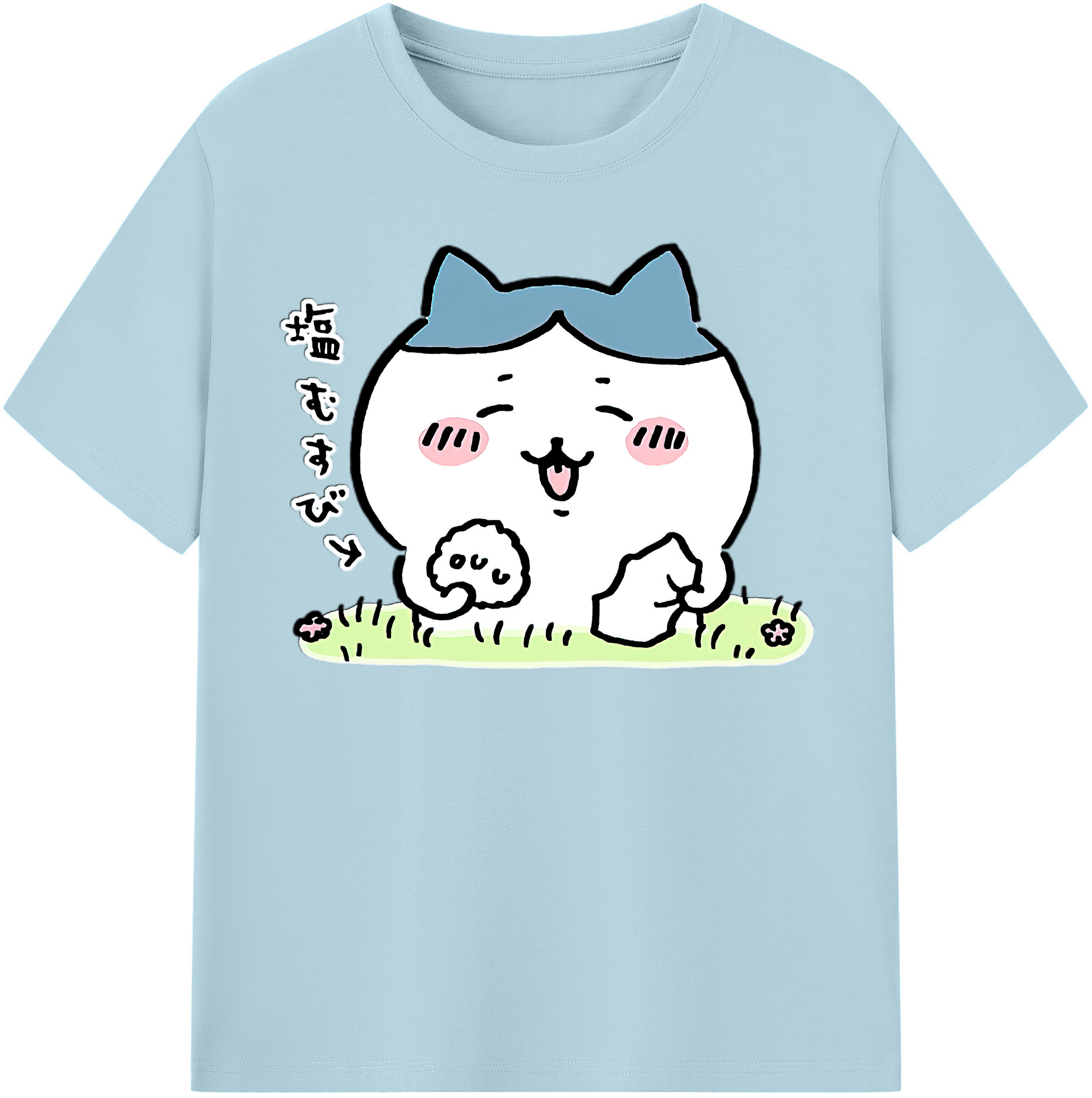 （画像用） ちいかわ ハチワレ Chii-kawa hachiware 綿100％半袖Tシャツ（フロントプリント）